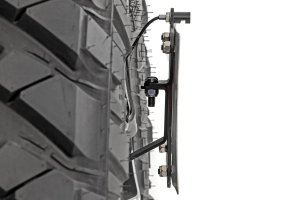 Jeep Wrangler Unlimited License Plate Relocation Bracket - Rough Country - Rough Country, adjustable arm - Black - '18-'25 Jeep Wrangler Unlimited License Plate Relocation Bracket - Rough Country - Rough Country, adjustable arm - Black - '18-'25